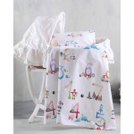 Σεντόνι Μπεμπέ (80x110) Λίκνου, Καλαθούνας Βαμβακερό Rythmos Numbers