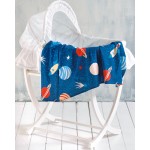 Σεντόνι Μπεμπέ (80x110) Λίκνου, Καλαθούνας Βαμβακερό Rythmos Space Odyssey Μπλε