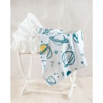 Σεντόνι Μπεμπέ (80x110) Λίκνου, Καλαθούνας Βαμβακερό Rythmos Saturn λευκό