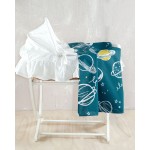 Σεντόνι Μπεμπέ (80x110) Λίκνου, Καλαθούνας Βαμβακερό Rythmos Saturn πετρόλ