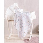 Σεντόνι Μπεμπέ (80x110) Λίκνου, Καλαθούνας Βαμβακερό Rythmos Tiny Heart Λευκό