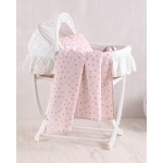 Σεντόνι Μπεμπέ (80x110) Λίκνου, Καλαθούνας Βαμβακερό Rythmos Tiny Heart Σομόν