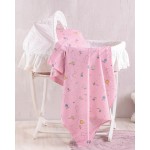 Σεντόνι Μπεμπέ (80x110) Λίκνου, Καλαθούνας Βαμβακερό Rythmos Venus Ροζ