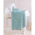 Σεντόνι Μπεμπέ (80x110) Λίκνου, Καλαθούνας Βαμβακερό Rythmos Venus Πράσινο