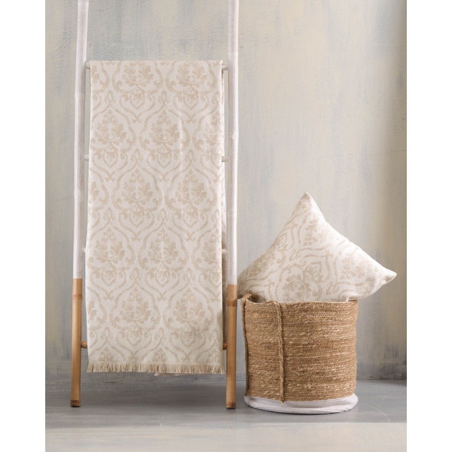 Ριχτάρι για Διθέσιο Καναπέ (180x240) Ζακάρ Rythmos Medallion Εκρού-Μπεζ