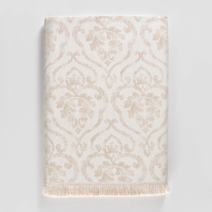 Ριχτάρι για Διθέσιο Καναπέ (180x240) Ζακάρ Rythmos Medallion Εκρού-Μπεζ