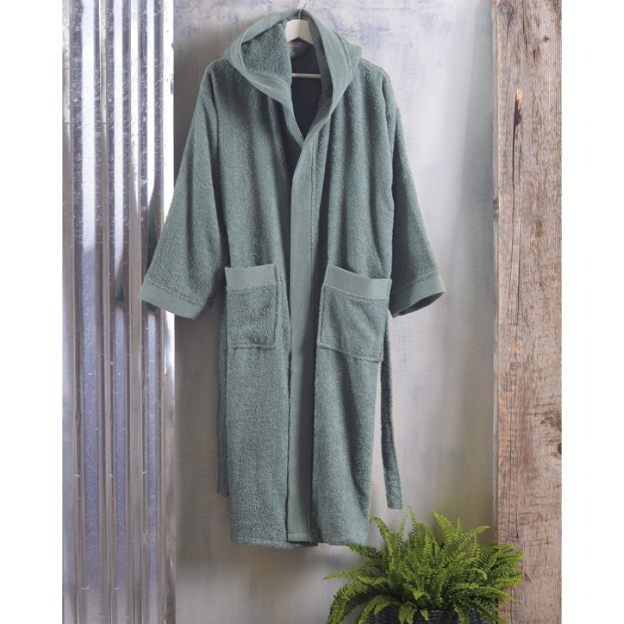 Μπουρνούζι (Small) με Κουκούλα Rythmos Amadeus Γκριζοπράσινο