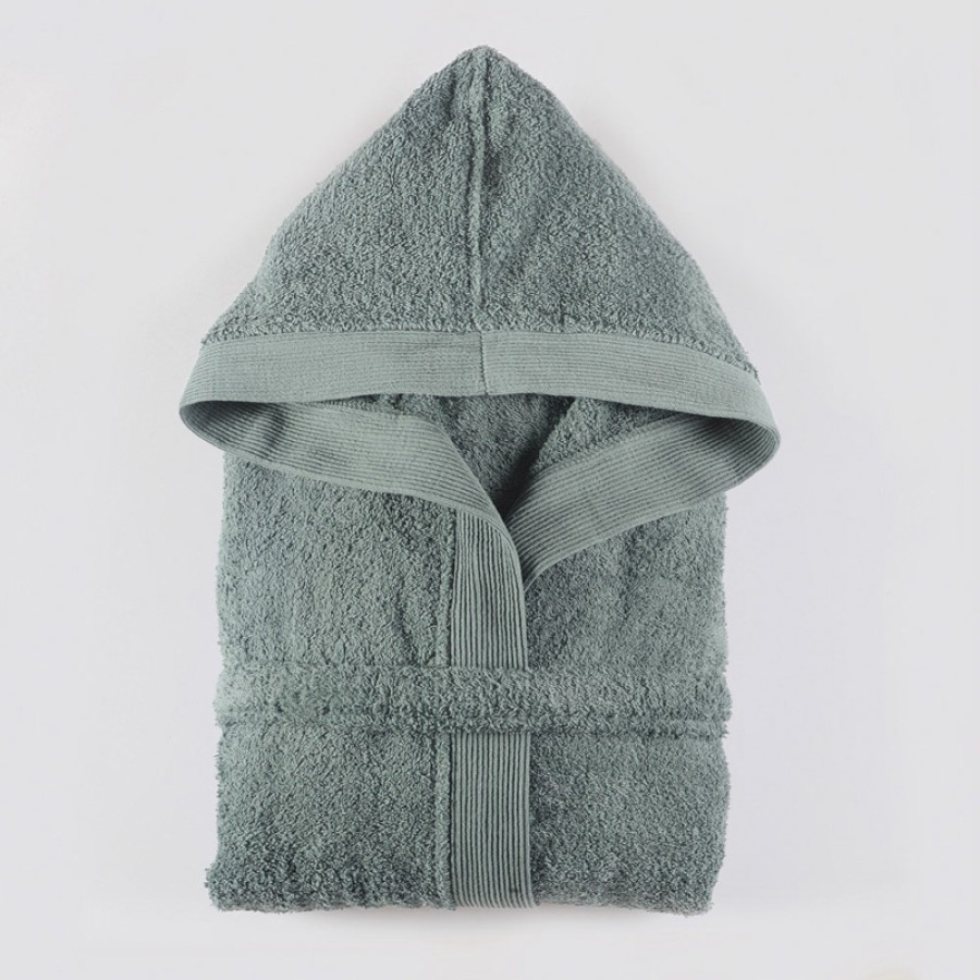 Μπουρνούζι (Small) με Κουκούλα Rythmos Amadeus Γκριζοπράσινο