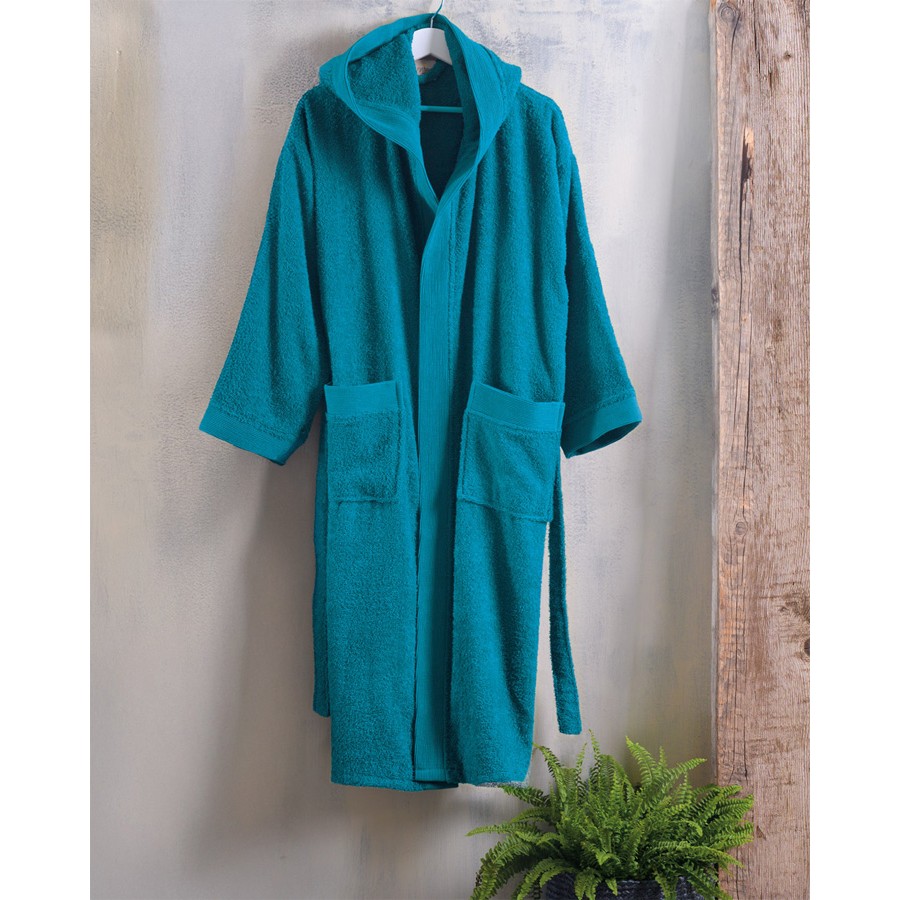 Μπουρνούζι (XLarge) με Κουκούλα Rythmos Amadeus Τυρκουάζ