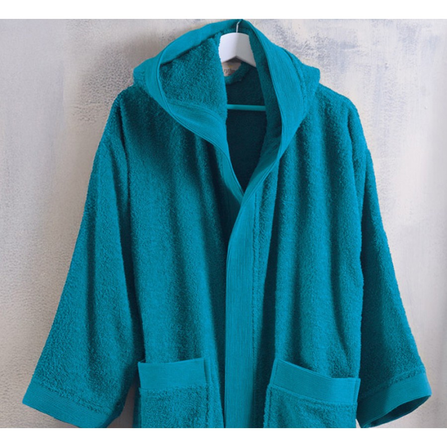 Μπουρνούζι (XLarge) με Κουκούλα Rythmos Amadeus Τυρκουάζ