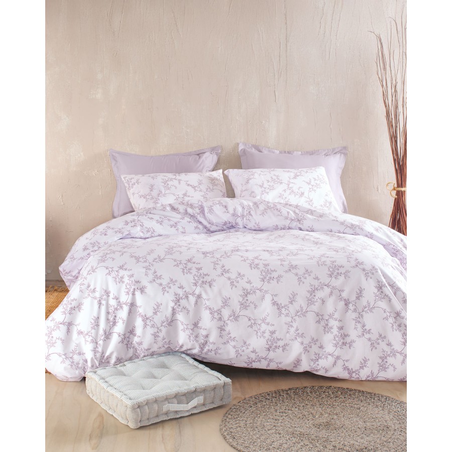 Σετ Σεντόνια Σούπερ Υπέρδιπλα (270x290) Βαμβακερά Rythmos Symbol Odet Μωβ