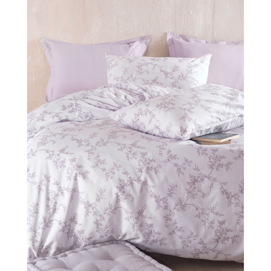 Σετ Σεντόνια Σούπερ Υπέρδιπλα (270x290) Βαμβακερά Rythmos Symbol Odet Μωβ