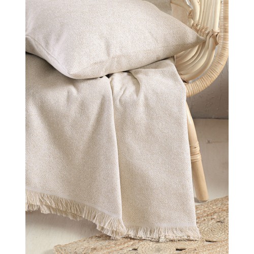 Ριχτάρι για Πολυθρόνα (160x180) Ζακάρ Διπλής Όψης Rythmos Only Εκρού