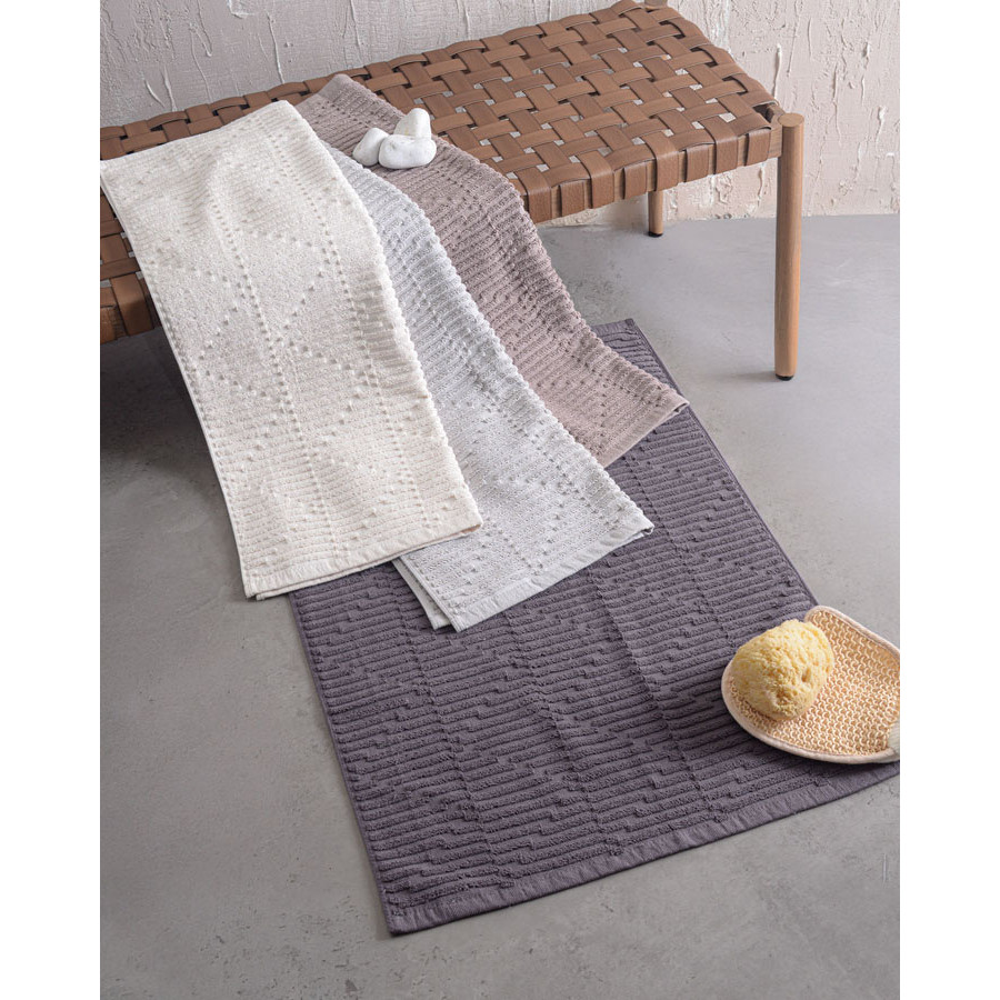 Ταπέτο - Πατάκι Μπάνιου (50x70) Βαμβακερό Rythmos Jessica Taupe