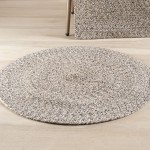 Στρογγυλό Χαλάκι (Διάμετρος: 70εκ) Βαμβακερό Rythmos Almira Μπεζ