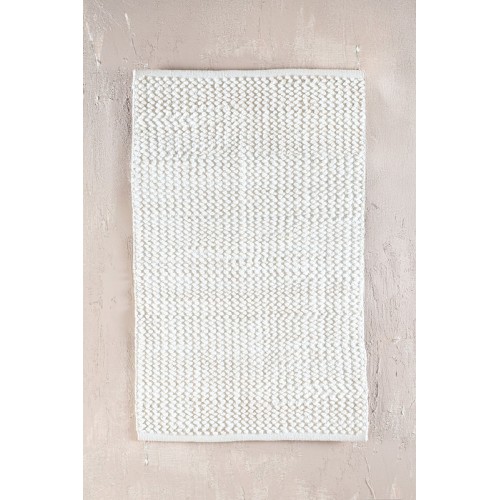 Ταπέτο-Πατάκι Μπάνιου (50x80) Βαμβακερό Rythmos Archi Εκρού