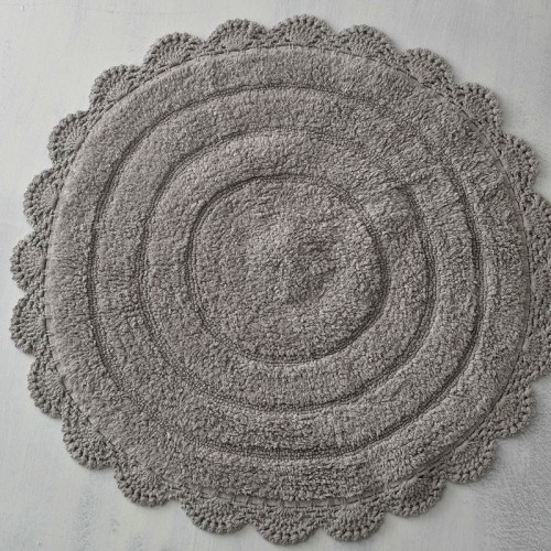 Ταπέτο-Πατάκι Μπάνιου Στρογγυλό (70εκ) Rythmos Opal Γκρι Ανοιχτό