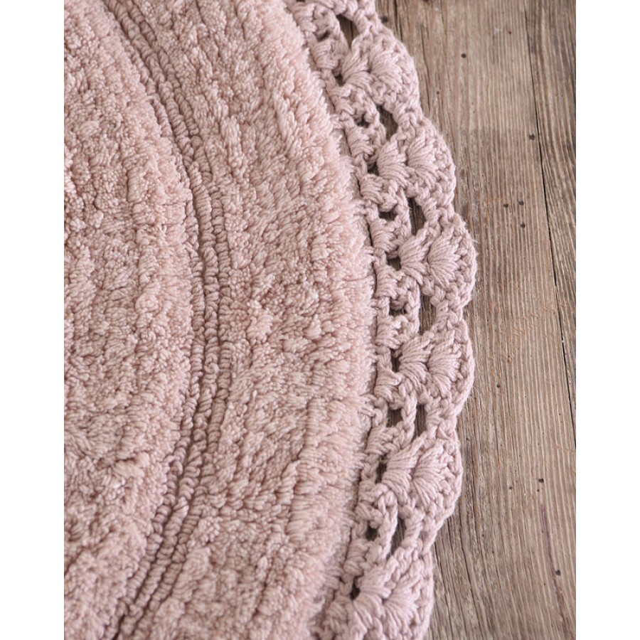 Ταπέτο-Πατάκι Μπάνιου Στρογγυλό (70εκ) Rythmos Opal Πούδρα