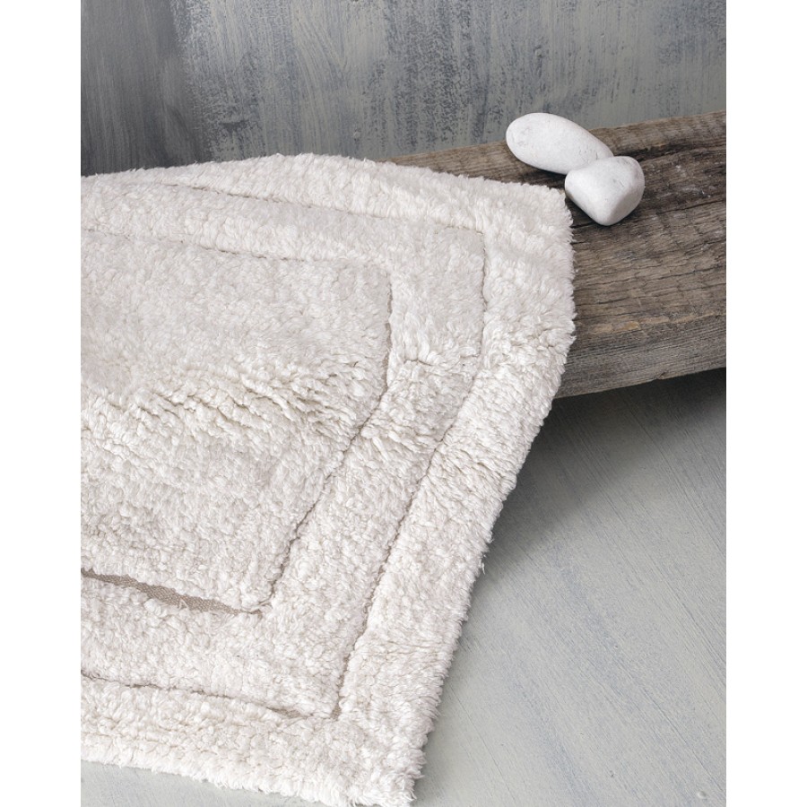 Ταπέτο - Πατάκι Μπάνιου (60x90) Βαμβακερό Rythmos Senna Εκρού