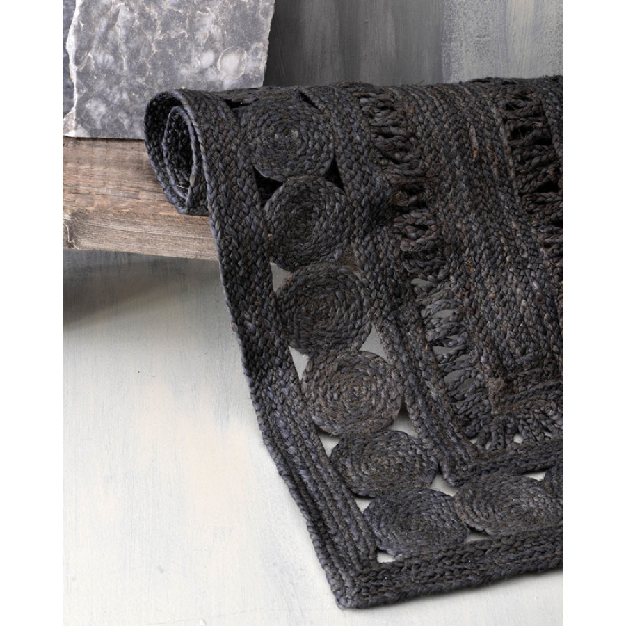 Χαλάκι (120x180) Φυσική Γιούτα Rythmos Tahoe Μαύρο