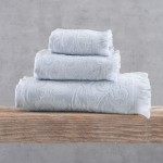 Πετσέτα Χειρός (30x50) Ζακάρ Βελουτέ Rythmos Sienna Ανοιχτό Γκρι