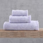 Πετσέτα Προσώπου (50x90) Ζακάρ Βελουτέ Rythmos Sienna Λιλά