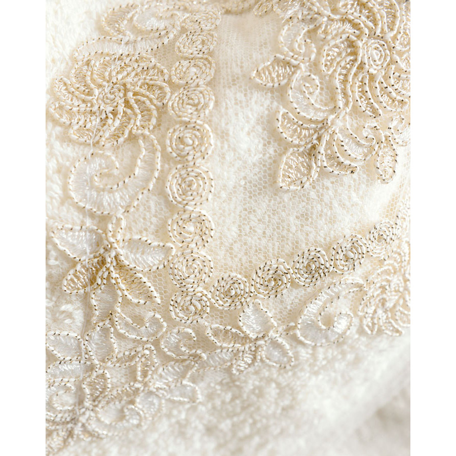 Σετ Πετσέτες 3 τεμ (Χειρός|Προσώπου|Λουτρού) Νυφικές με Μοτίφ Rythmos Coldelia Εκρού