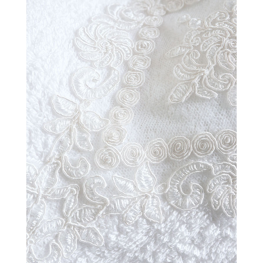 Σετ Πετσέτες 3 τεμ (Χειρός|Προσώπου|Λουτρού) Νυφικές με Μοτίφ Rythmos Coldelia Λευκό