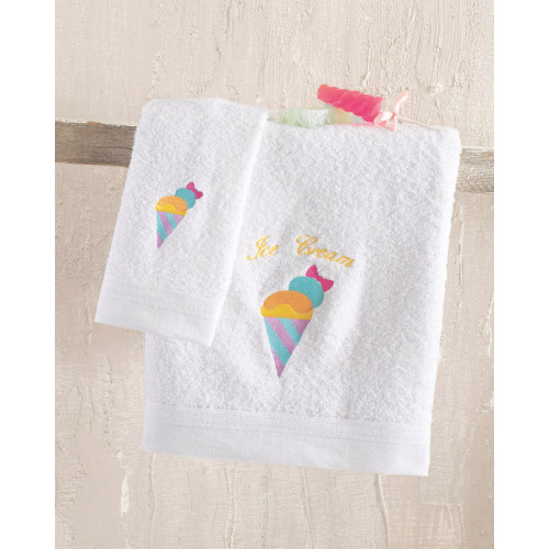 Σετ Πετσέτες 2 Τεμαχίων (Χεριών|Λουτρού) Με Κέντημα Πενιέ 500γρ/τμ Rythmos Gelato