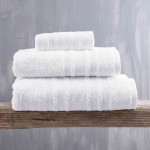 Πετσέτα Προσώπου (50x90) Πενιέ Rythmos Laura Λευκό