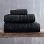 Πετσέτα Προσώπου (50x90) Πενιέ Rythmos Laura Μαύρο