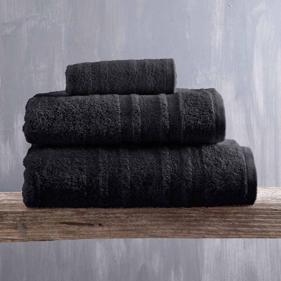 Πετσέτα Χειρός (30x50) Πενιέ Rythmos Laura Μαύρο