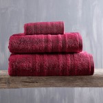 Πετσέτα Προσώπου (50x90) Πενιέ Rythmos Laura Μπορντό