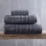 Πετσέτα Προσώπου (50x90) Πενιέ Rythmos Laura Σκούρο Γκρι