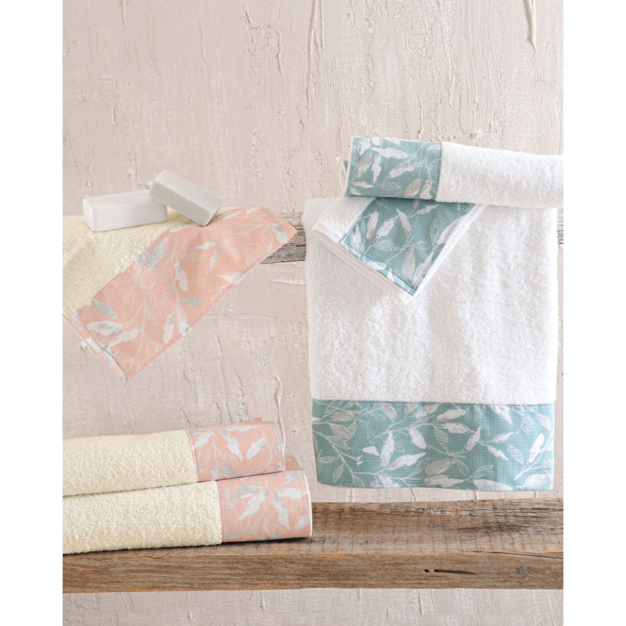 Σετ Πετσέτες 3 Τεμαχίων (Χεριών|Προσώπου|Λουτρού) 500γρ Rythmos Loreta Ροζ