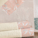 Σετ Πετσέτες 3 Τεμαχίων (Χεριών|Προσώπου|Λουτρού) Κουτί Rythmos Loreta Ροζ