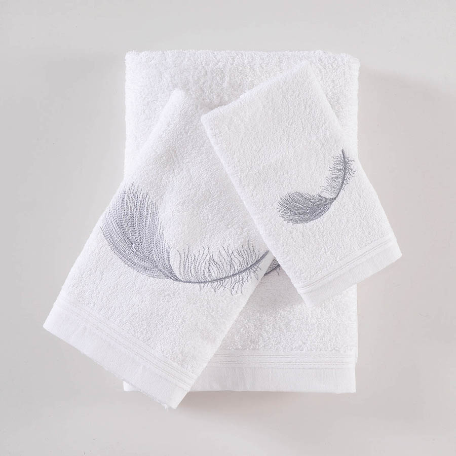 Σετ Πετσέτες 3 τεμαχίων (Χειρός | Προσώπου | Λουτρού) Βαμβακερές Rythmos Rythm Λευκό