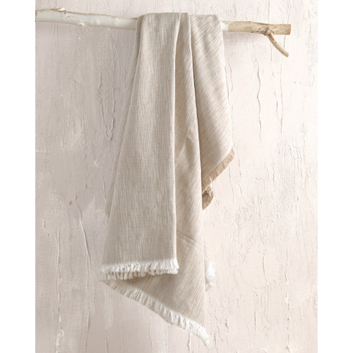 Ριχτάρι για Τριθέσιο Καναπέ (180x280) Ζακάρ Βαμβακερό Rythmos Atticus Μπεζ