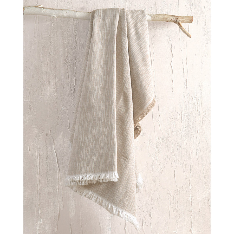 Ριχτάρι για Πολυθρόνα (160x180) Ζακάρ Βαμβακερό Rythmos Atticus Μπεζ