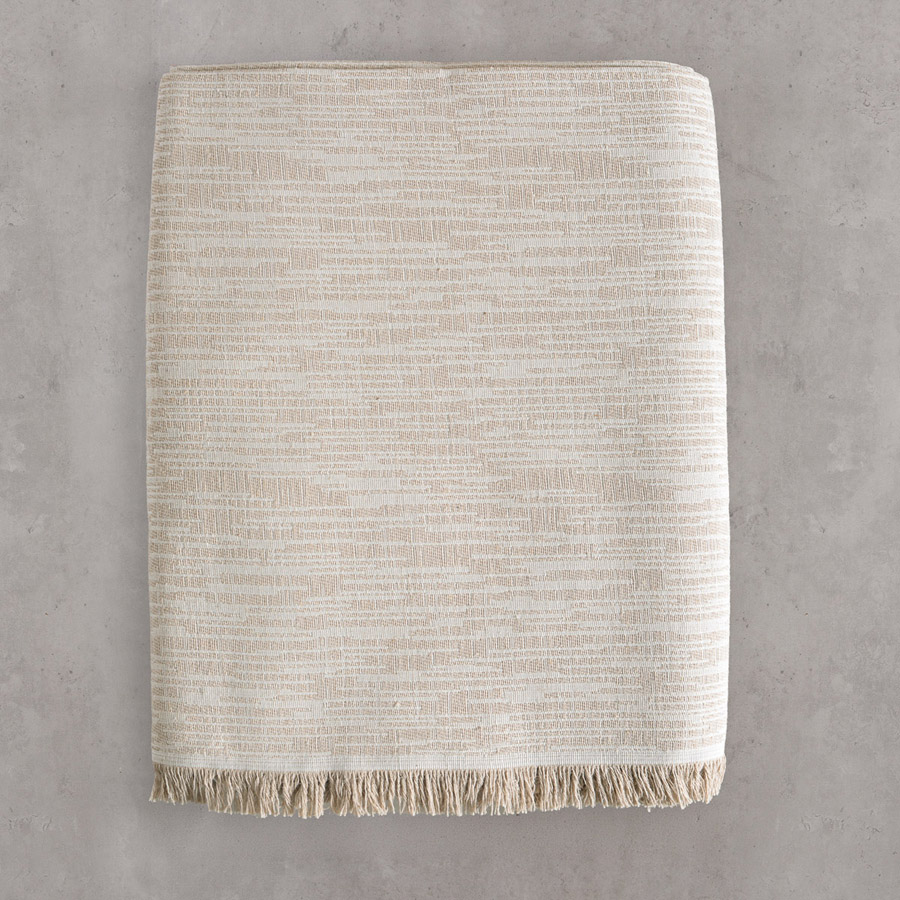 Ριχτάρι για Πολυθρόνα (160x180) Ζακάρ Βαμβακερό Rythmos Atticus Μπεζ