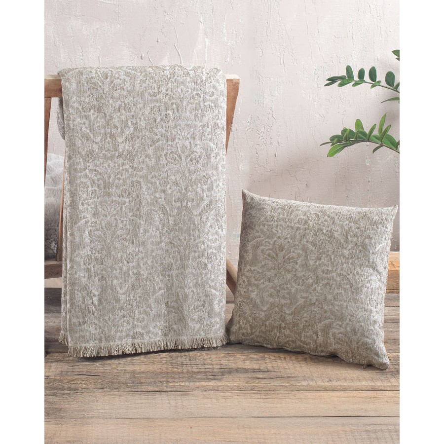 Ριχτάρι για Διθέσιο Καναπέ Rythmos (180x240) Σενίλ Ζακάρ Rythmos Bianco Μπεζ