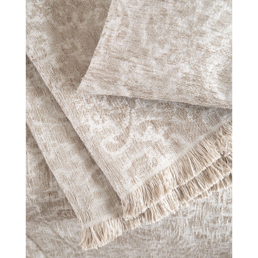 Ριχτάρι για Διθέσιο Καναπέ Rythmos (180x240) Σενίλ Ζακάρ Rythmos Bianco Μπεζ