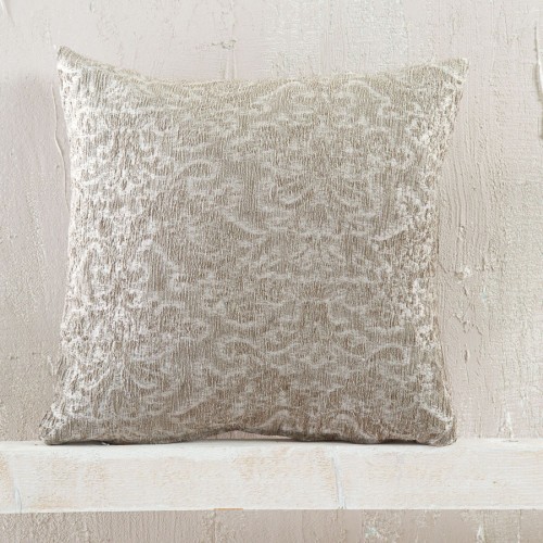 Μαξιλαροθήκη Διακοσμητική (40x40) Σενίλ Ζακάρ Rythmos Bianco Μπεζ