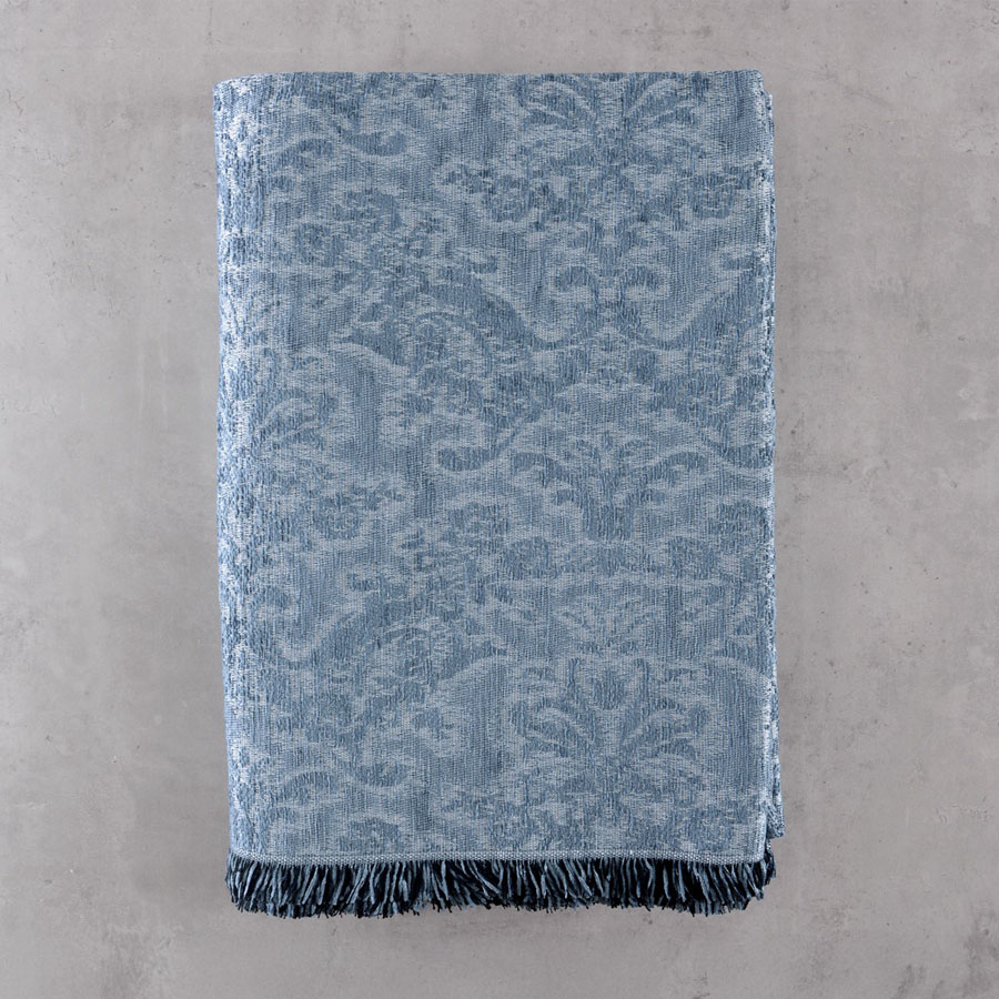 Ριχτάρι για Πολυθρόνα Rythmos (160x180) Σενίλ Ζακάρ Rythmos Bianco Μπλε