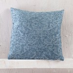 Μαξιλαροθήκη Διακοσμητική (40x40) Σενίλ Ζακάρ Rythmos Bianco Μπλε