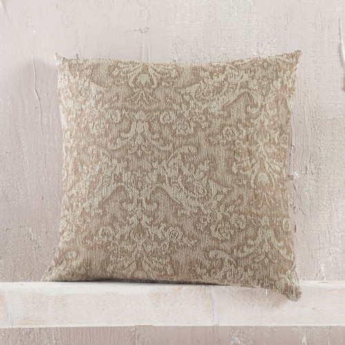 Μαξιλαροθήκη Διακοσμητική (40x40) Σενίλ Ζακάρ Rythmos Bianco Καφέ