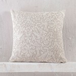Μαξιλαροθήκη Διακοσμητική (40x40) Σενίλ Ζακάρ Rythmos Bianco Εκρού
