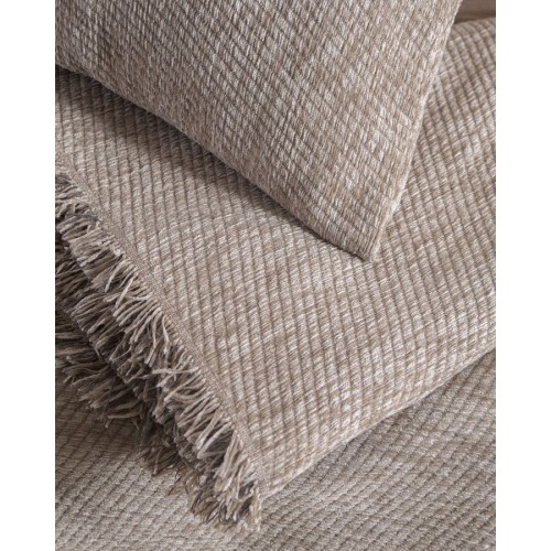 Ριχτάρι για Τριθέσιο Καναπέ (180x280) Σενίλ Μονόχρωμο Rythmos Charlie Καφέ