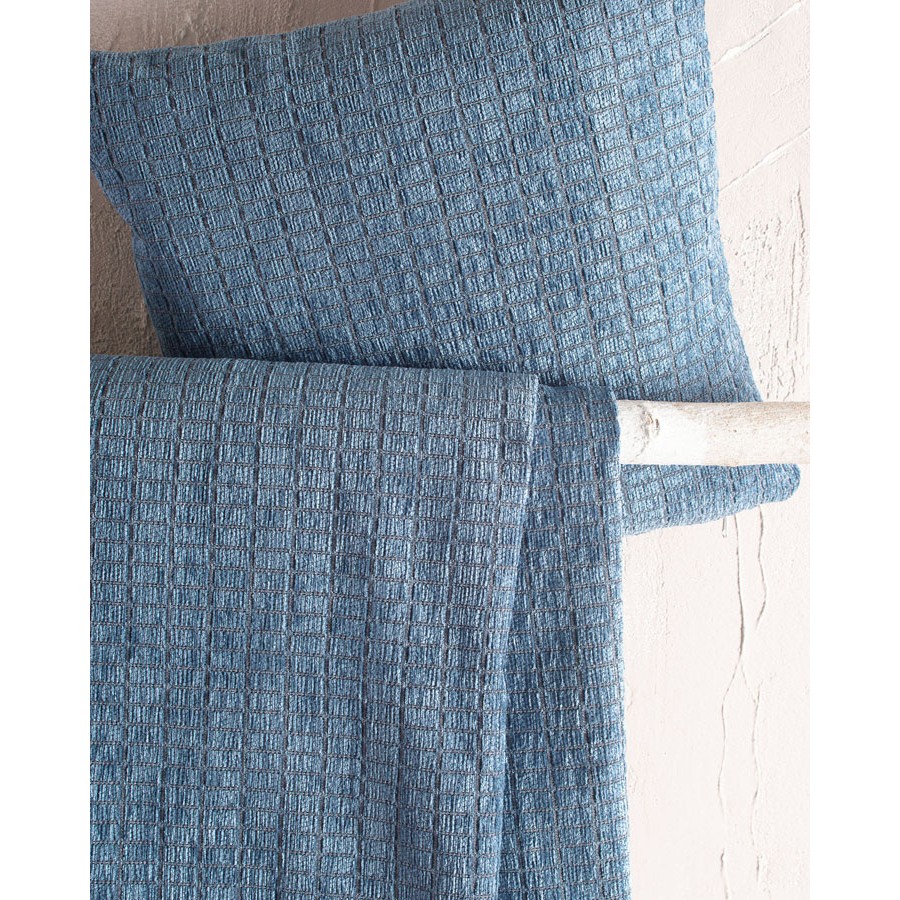 Ριχτάρι για Τετραθέσιο Καναπέ (180x330) Σενίλ Μονόχρωμο Rythmos Corvet Μπλε