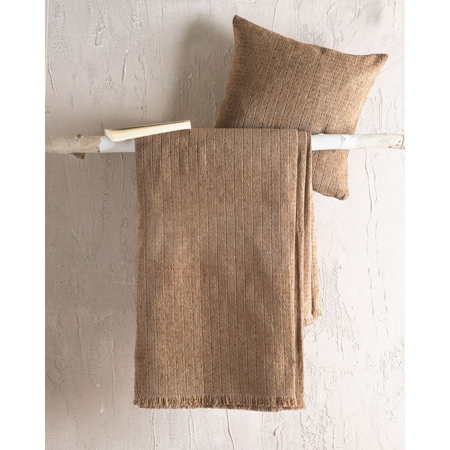 Ριχτάρι για Τετραθέσιο Καναπέ (180x330) Σενίλ Μονόχρωμο Rythmos Corvet Καφέ